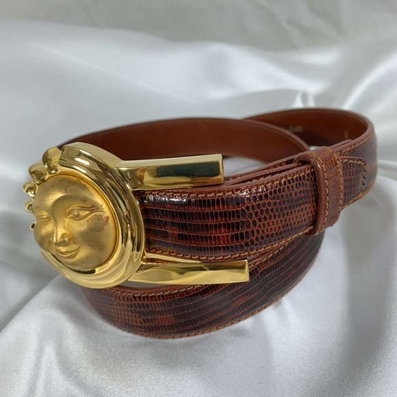 Vintage BARRY KIESELSTEIN CORD celestial belt lizard and alligator sun 90s small - Picture 13 of 16